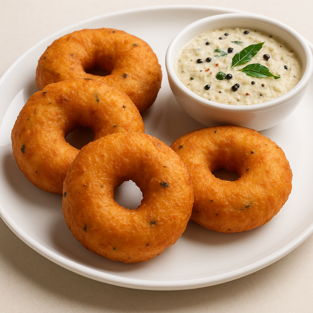 Vada with Chutney & Sambar