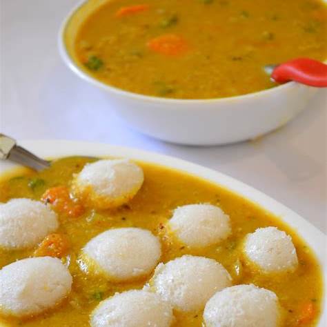 Mini Idly with Sambar